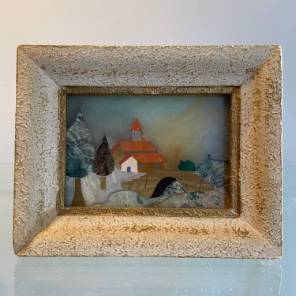 An Italian Pietra Dura Winter Landscape